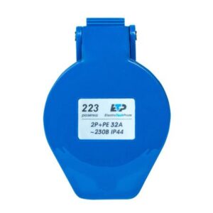 223 Розетка силовая 2Р+РЕ 32А 220В IP44 ETP