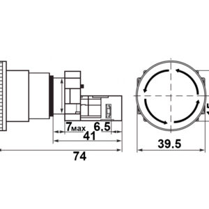 Кнопка XB2-BS8445 поворотная с фиксацией