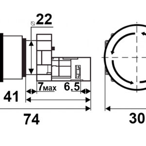 Кнопка XB2-BS442 поворотная с фиксацией